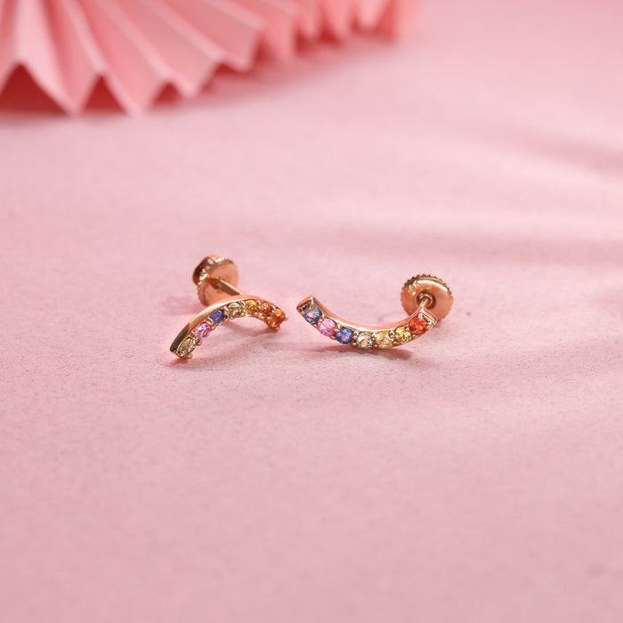Bright Cresents Stud Earrings