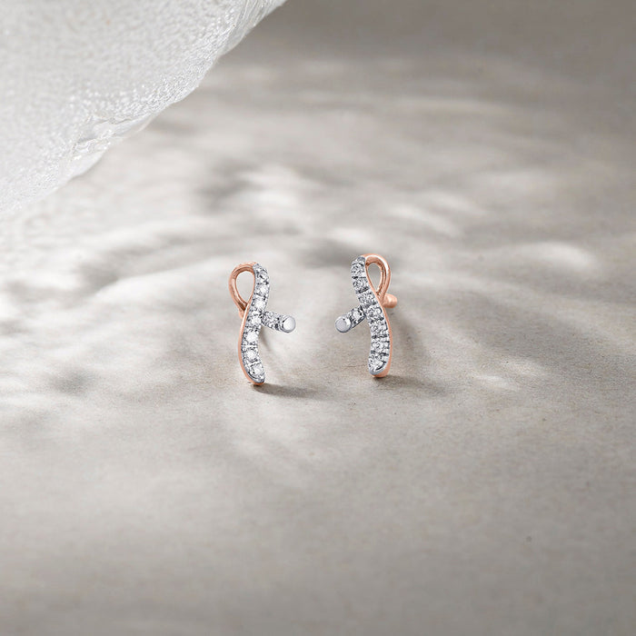Bright Twist Diamond Stud Earrings