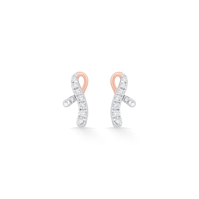 Bright Twist Diamond Stud Earrings