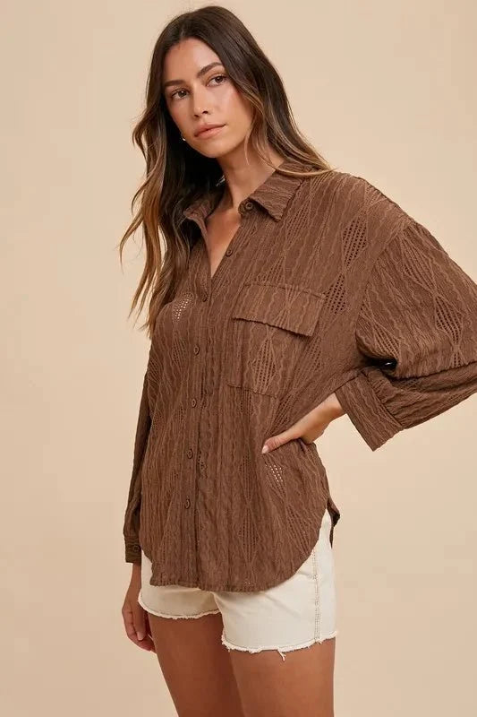 Button Down Drop Shoulder Shirt - The PM Edit