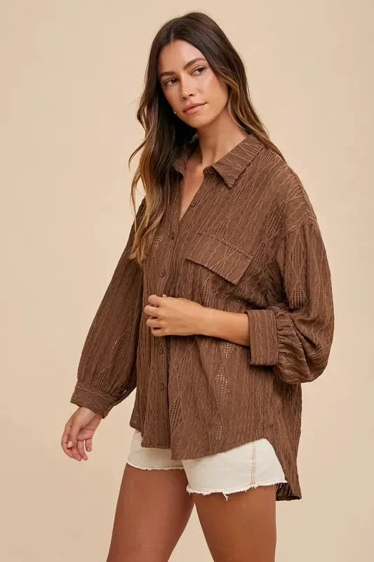 Button Down Drop Shoulder Shirt - The PM Edit