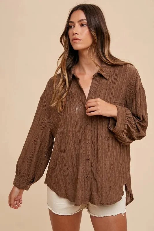 Button Down Drop Shoulder Shirt - The PM Edit