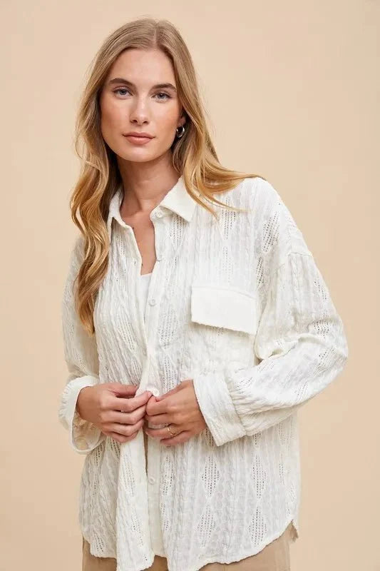 Button Down Drop Shoulder Shirt - The PM Edit