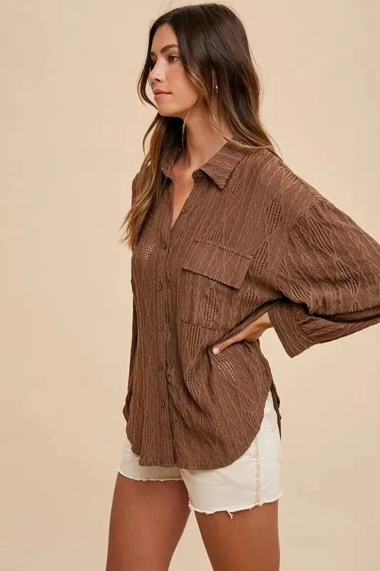 Button Down Drop Shoulder Shirt - The PM Edit