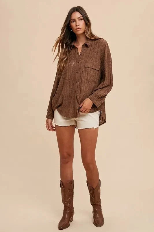 Button Down Drop Shoulder Shirt - The PM Edit