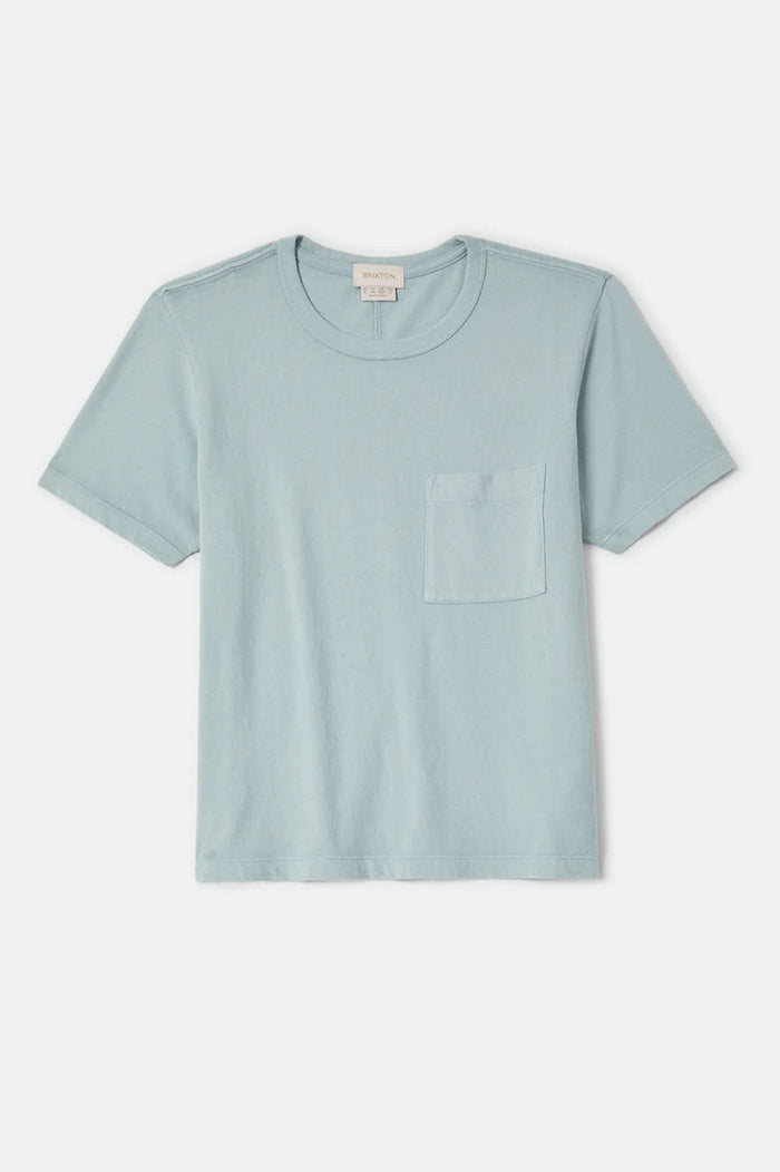 Women's Carefree Organic Garment Dye Perfect T-Shirt in the color Sea Grass - Front Product Laydown Image