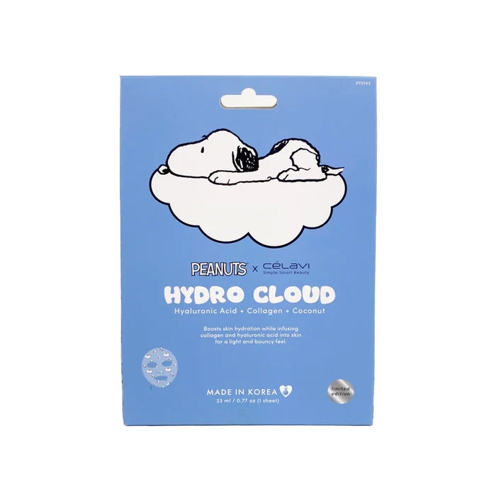 CELAVI - Peanuts Hydro Cloud Printed Sheet Mask – Hyaluronic Acid + Collagen + Coconut