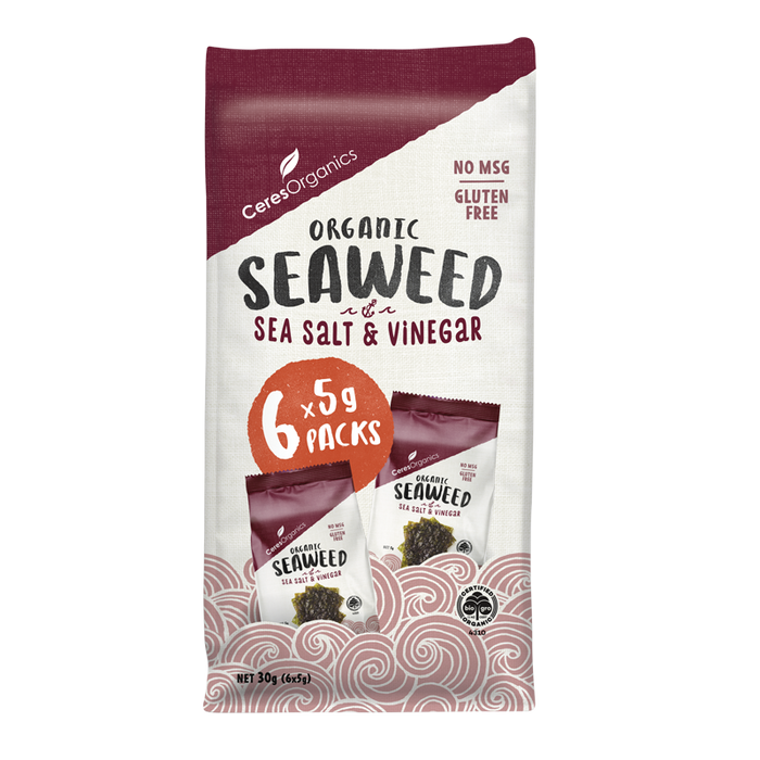 Ceres Organics Seaweed Salt & Vinegar Multipack - 6 x 5g - L'Organic