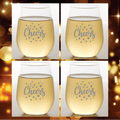 Cheers Silver Stemless Shatterproof Wine Glasses (2 Pack)
