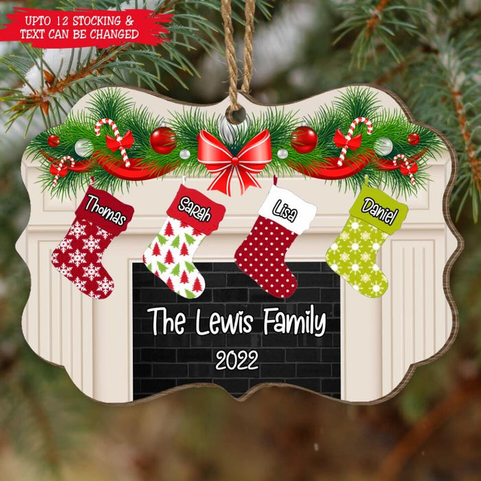 Christmas Stockings Hanging - Personalized Custom Benelux Shaped Wood Christmas Ornament, Family Ornament