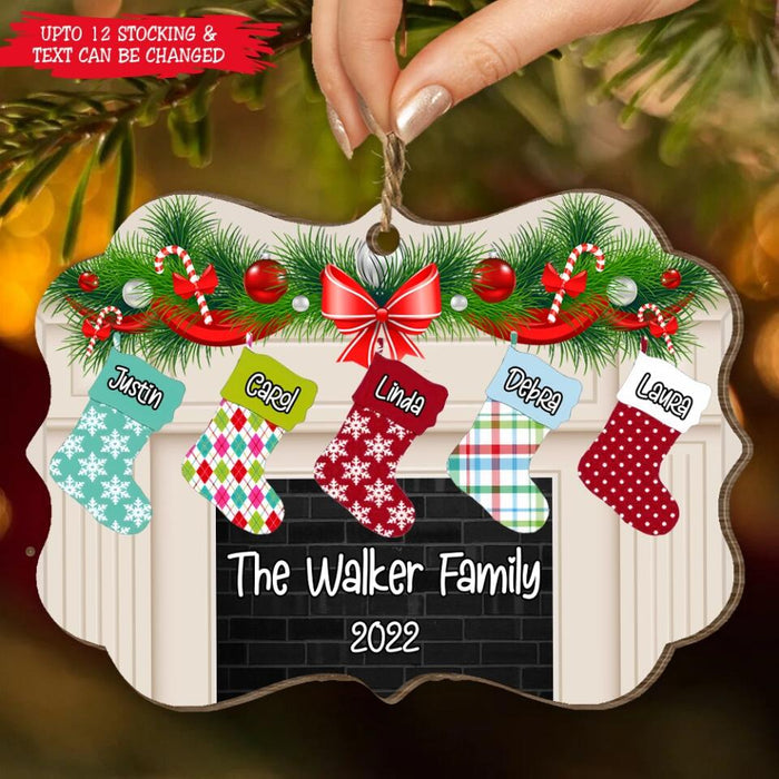 Christmas Stockings Hanging - Personalized Custom Benelux Shaped Wood Christmas Ornament, Family Ornament