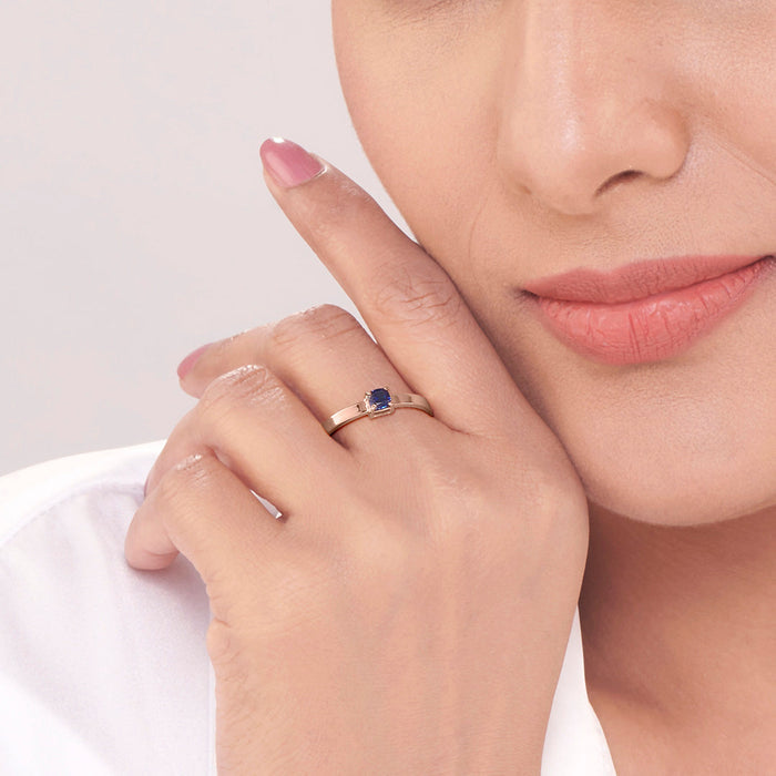 Cobalt Shine Casual Gold Ring