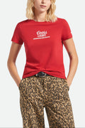 Women's Coors Light Racing Fitted T-Shirt in the color Coors Red - Women's Front View