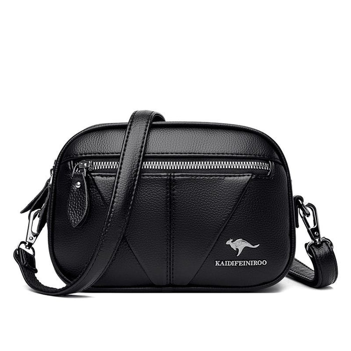 Cowhide Soft Leather Fashion All-match Shoulder Crossbody Small Round Bag