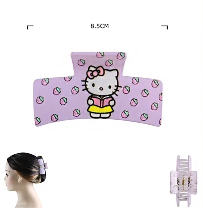 Cute Cartoon Cat Hair Claw Clip Set (2-Piece) – 8.5cm Kawaii Kitten Matte Jaw Clip for Thick Hair (JC-11506M)