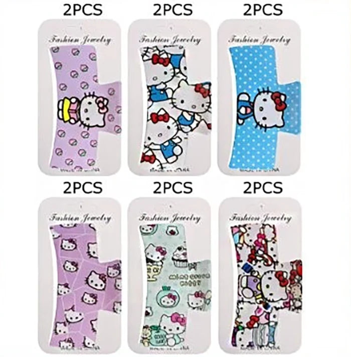 Cute Cartoon Cat Hair Claw Clip Set (2-Piece) – 8.5cm Kawaii Kitten Matte Jaw Clip for Thick Hair (JC-11506M)