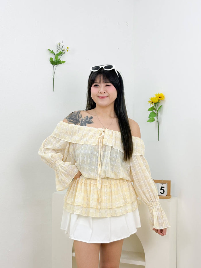 Dahlia Ruffle Blouse (Yellow)