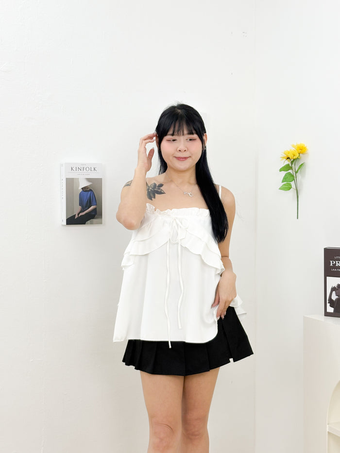 Dainty Frilly Top (White)