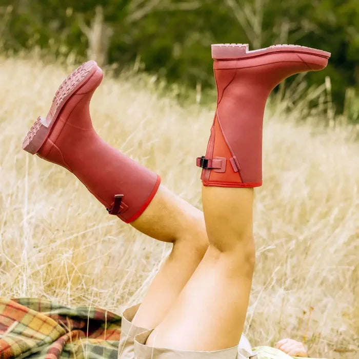 Darcy Mid Calf Wellington Boot // Beetroot & Red [Retired]