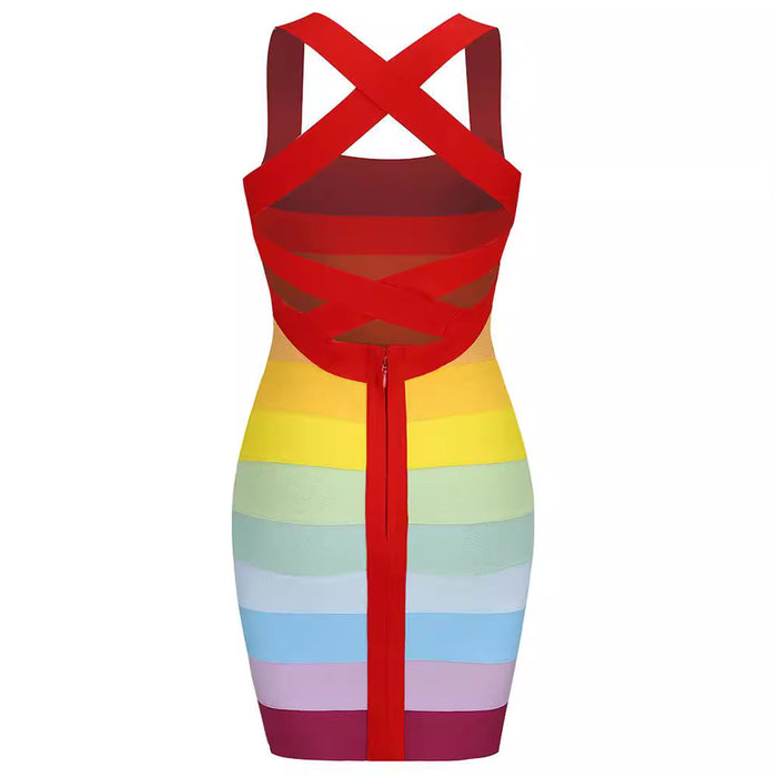 Design Sense Sleeveless Halter Color Women's Clothing Dress