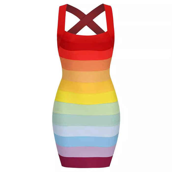 Design Sense Sleeveless Halter Color Women's Clothing Dress