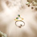 Dewdrop Duo Yellow Gold & Diamond Ring for Women