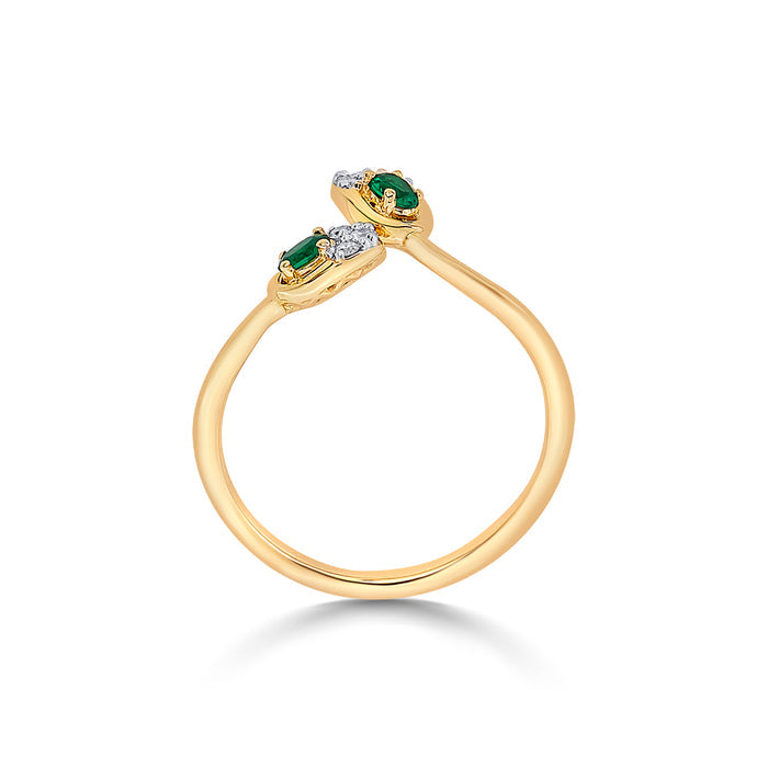 Dewdrop Duo Yellow Gold & Diamond Ring for Women