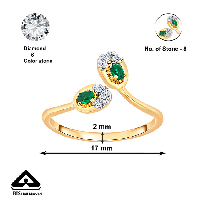 Dewdrop Duo Yellow Gold & Diamond Ring for Women