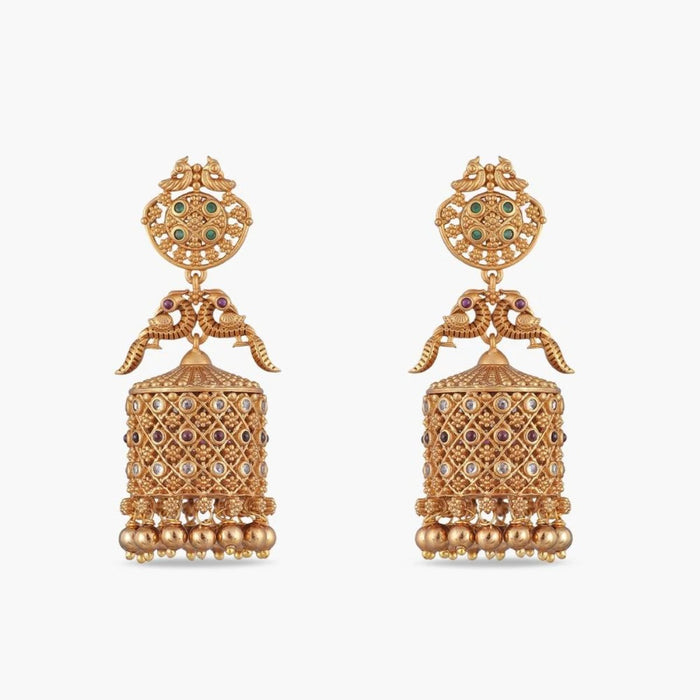 Dhvani Antique Jhumka Earrings