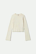 Women's Dolly Slim L/S Knit T-Shirt in the color Off White - Front Product View