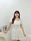 Dottie Polkadot Romper Dress (White)