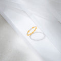 Dual Tone Bead Fashion Gold Ring