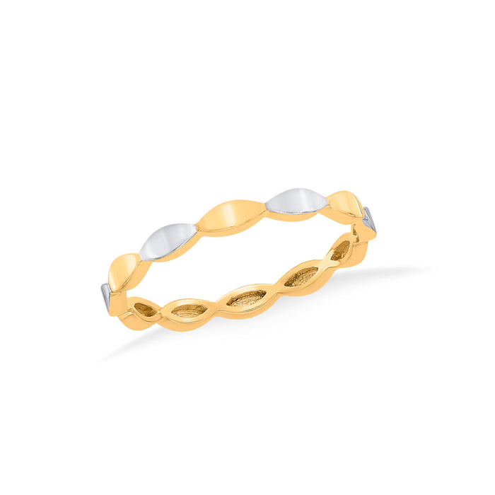 Dual Tone Bead Fashion Gold Ring