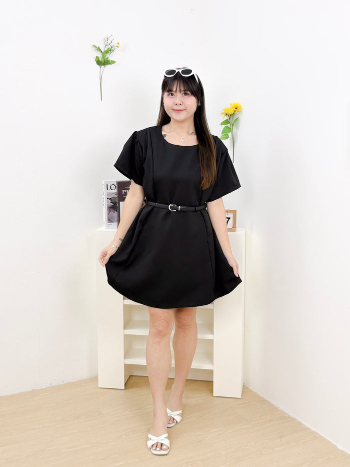 Eira Soft Drape Dress (Black)