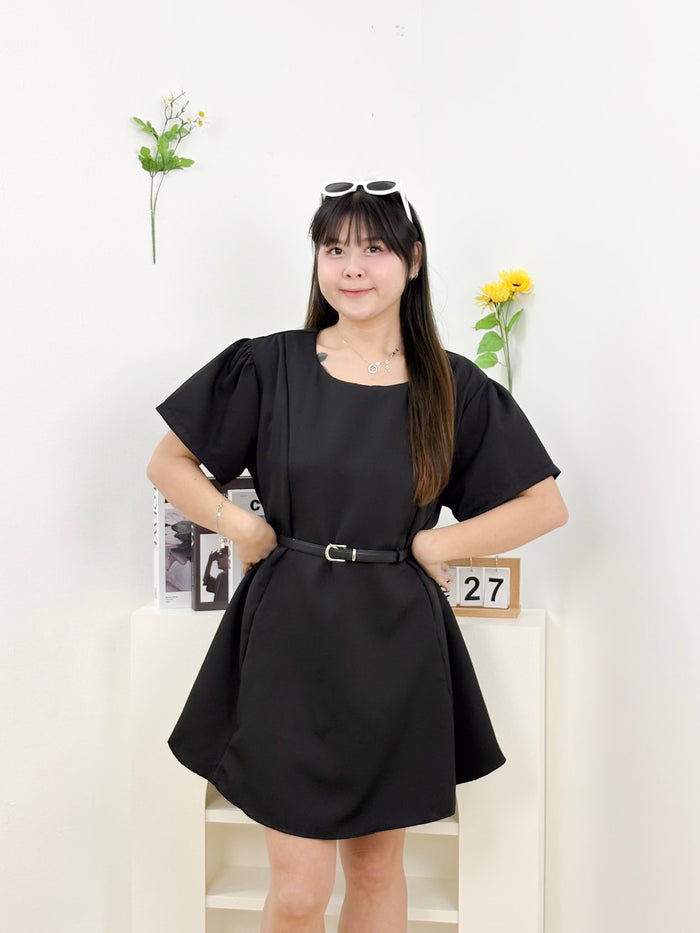 Eira Soft Drape Dress (Black)