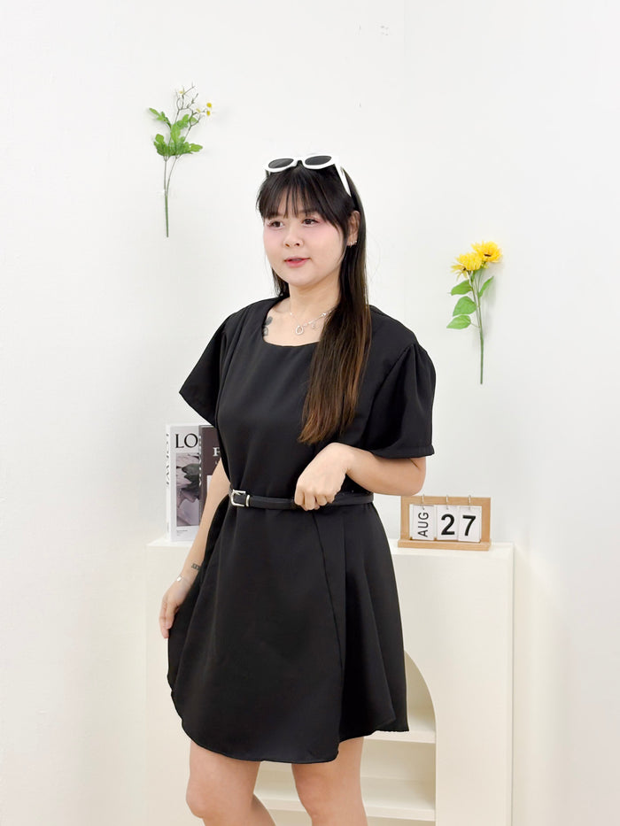 Eira Soft Drape Dress (Black)