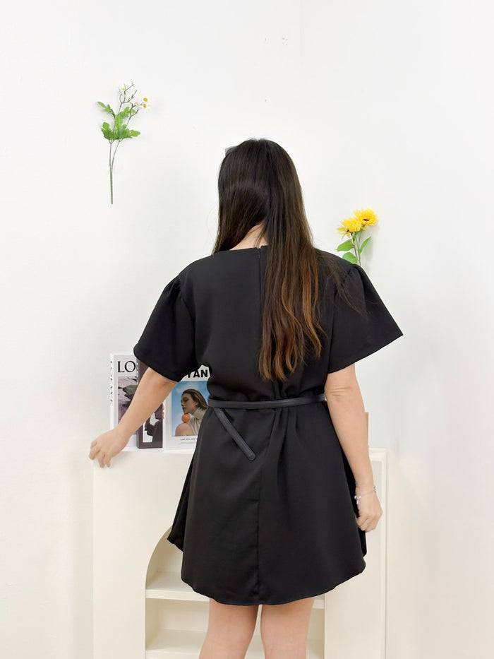 Eira Soft Drape Dress (Black)