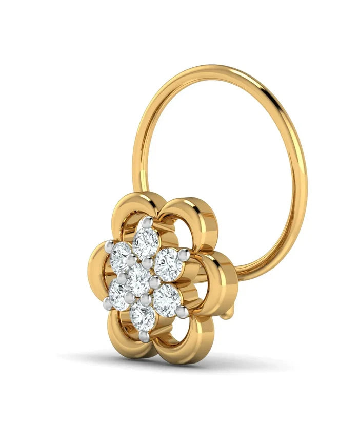 Elegant Floral Diamond Nosepin