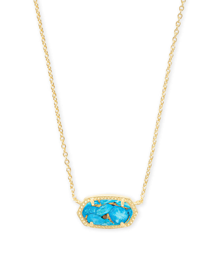 Elisa Gold Pendant Necklace In Bronze Veined Turquoise Magnesite by Kendra Scott (Gold Plated Over Brass)