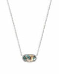 Elisa Necklace Rhodium Plated over Brass Abalone Shell  by Kendra Scott