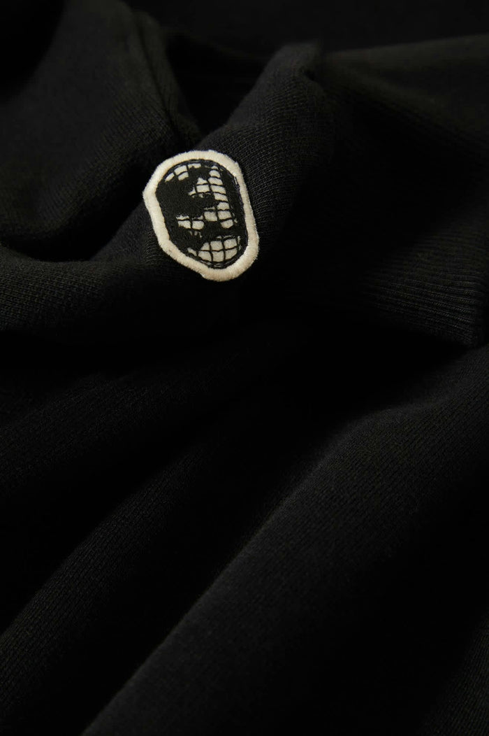 Men's Embroidered Heavyweight Oversized Crew in the color Black - Additional Laydown image