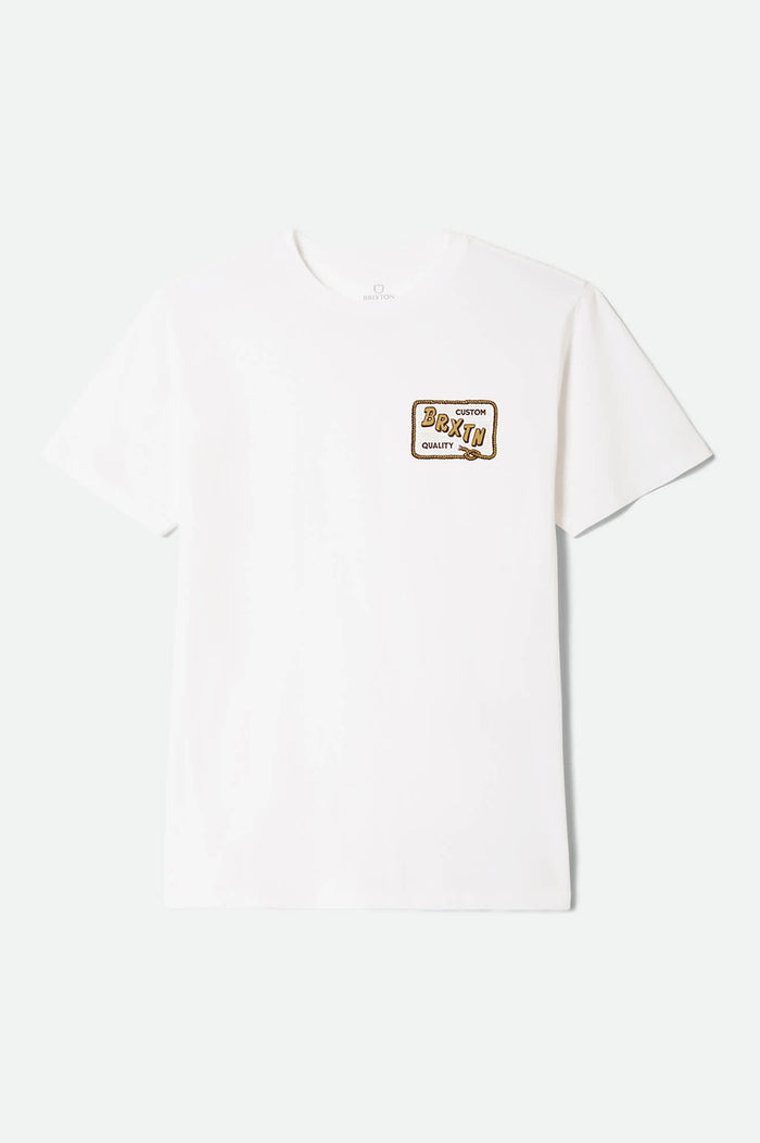 Men's Emery Short Sleeve Standard T-Shirt in the color White - Front Product Laydown Image