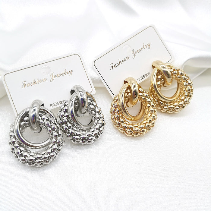 European And American Summer Fashion Simple Alloy Hollow Geometric Earrings Women