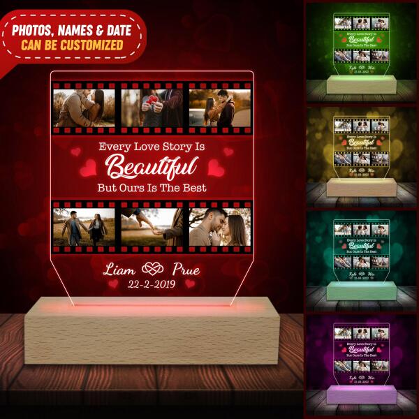 Every Love Story Is Beautiful, But Ours Is The Best - Personalized Acrylic Lamp