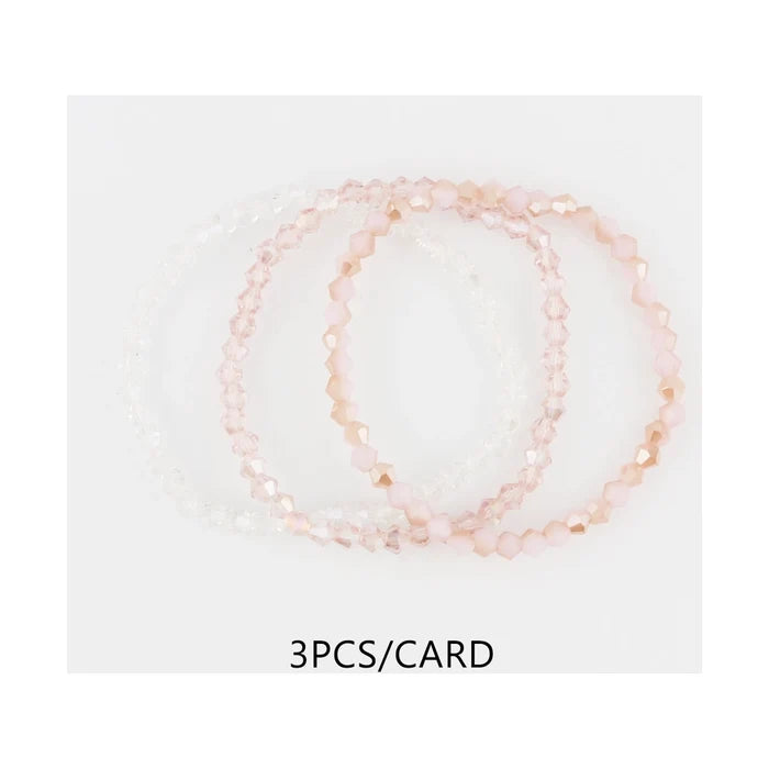 Faceted Crystal Beaded Bracelet Set - Stackable Stretch Bracelets (CB2188A)