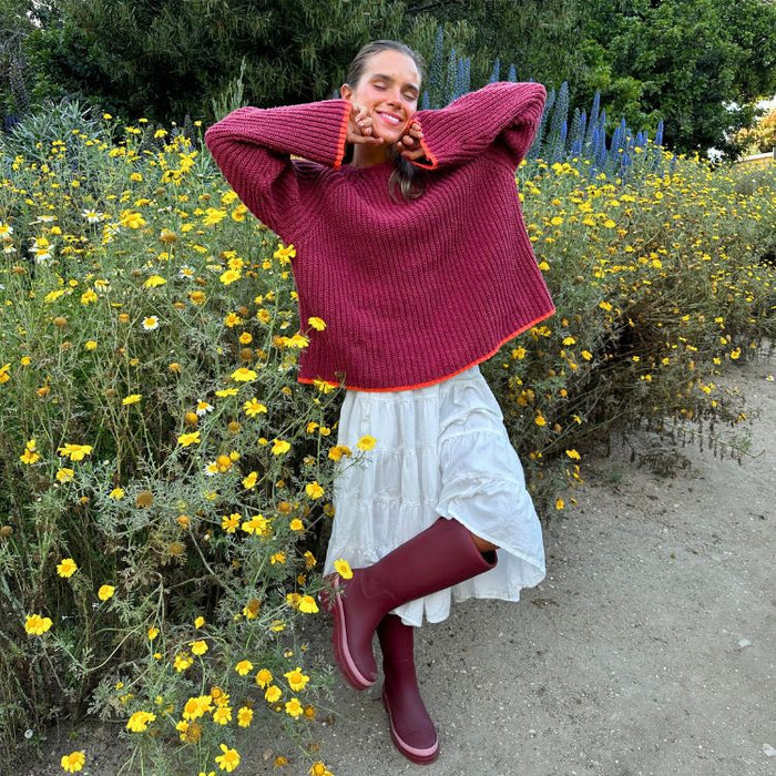 Fergie Tall Wellington Boot // Beetroot Red