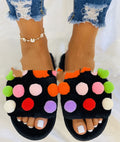 Flat-bottomed Plush Plus Size Women's Slippers For Home Outing