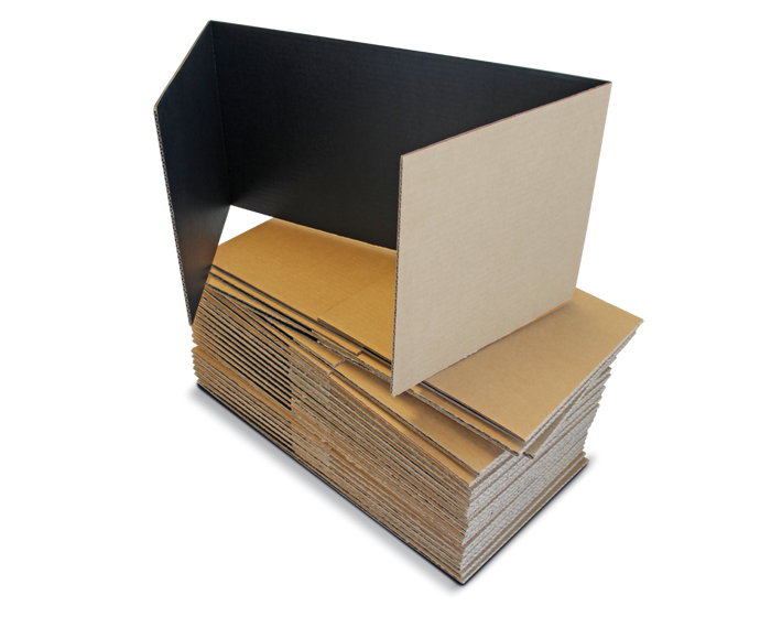 Flipside Products Black Corrugated Carrel 12" x 48",Black, Pack of 24 (FLP 18222)
