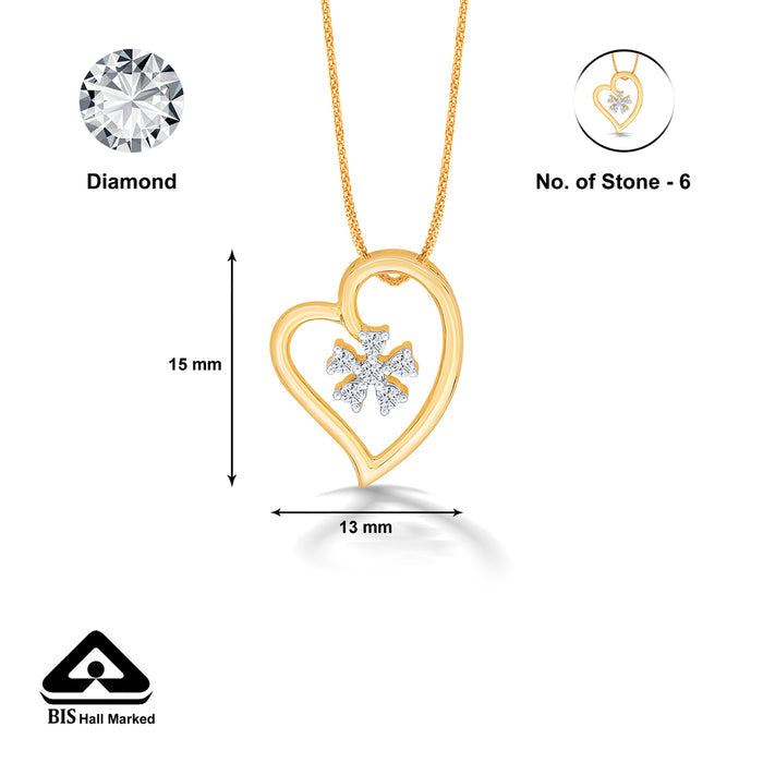 Florenza Heart Gold & Diamond Pendant