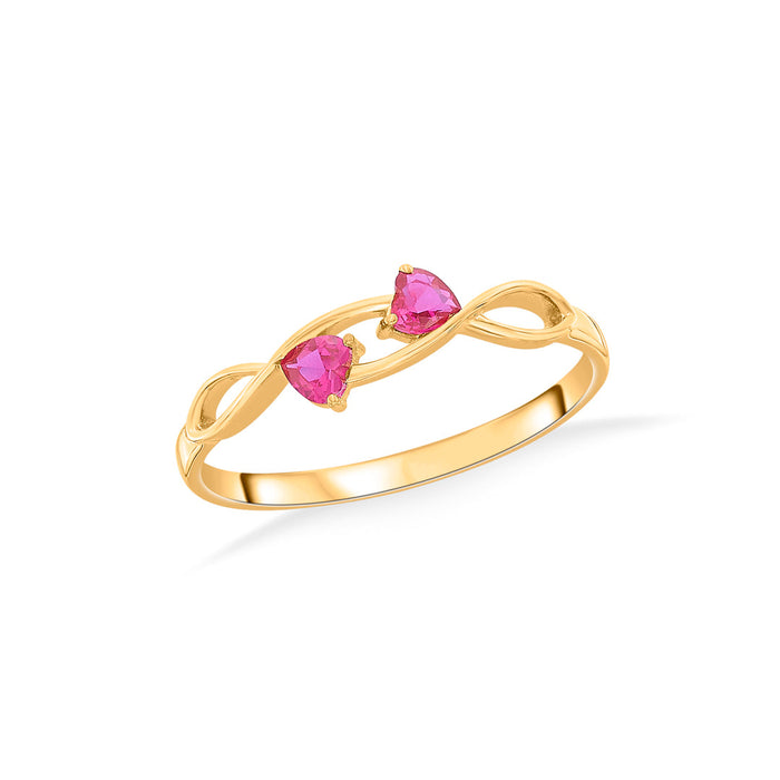 Fuchsia Duo Cocktail Gold Ring